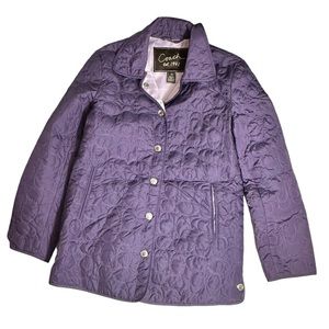 COACH Purple Quilted signature Jacket XS